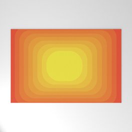 Gradient Sun Abstract Vintage Pattern Geometric Welcome Mat