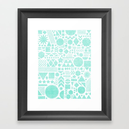 Modern Elements with Turquoise Framed Art Print