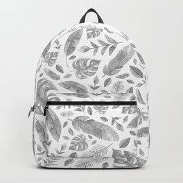 Tropical Leaves in Black and White Backpack | Textura, Leaves, Blackandwhite, Tropical, Black, Texture, Watercolor, Black And White, Foliage, Design 