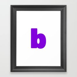 b (Violet & White Letter) Framed Art Print