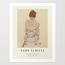 Poster-Egon Schiele-Woman in Slip Back View. Art Print