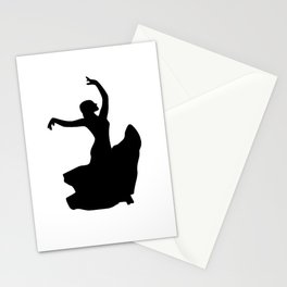 Flamenco Dancer in White Circle Stationery Cards