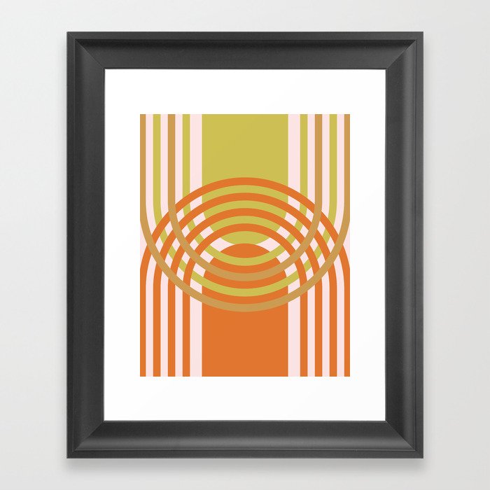 Arches Composition in Russet Orange and Light Olive Green  Framed Art Print