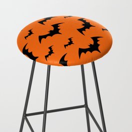 Halloween Bats Orange & Black Bar Stool