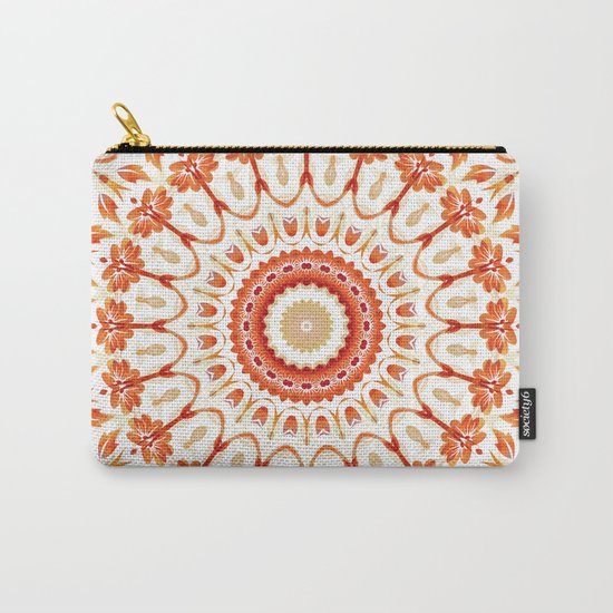Floral Sun Mandala Carry-All Pouch
