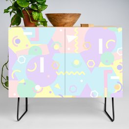 Abstract Forms Pastel Happy Colours Art Credenza