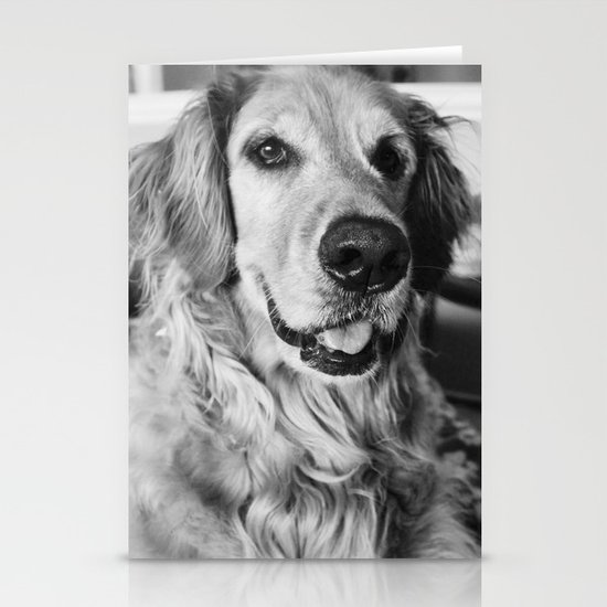 Black And White Golden Retriever Stationery Cards By Rislayy Society6