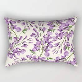 Boho forest green lavender lilac wisteria floral pattern Rectangular Pillow