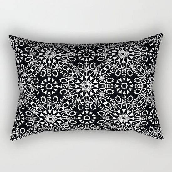 Oriental, ornament, black and white. Rectangular Pillow