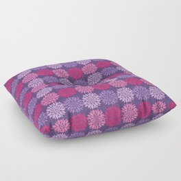purple and pink sea anemone nautical medallion Floor Pillow