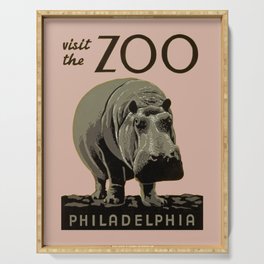Vintage Philadelphia Zoo Poster Serving Tray