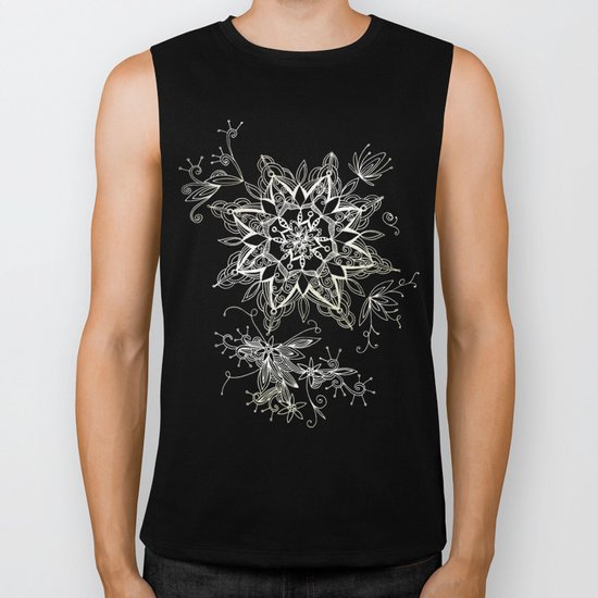 Zendala snowflake denim Biker Tank