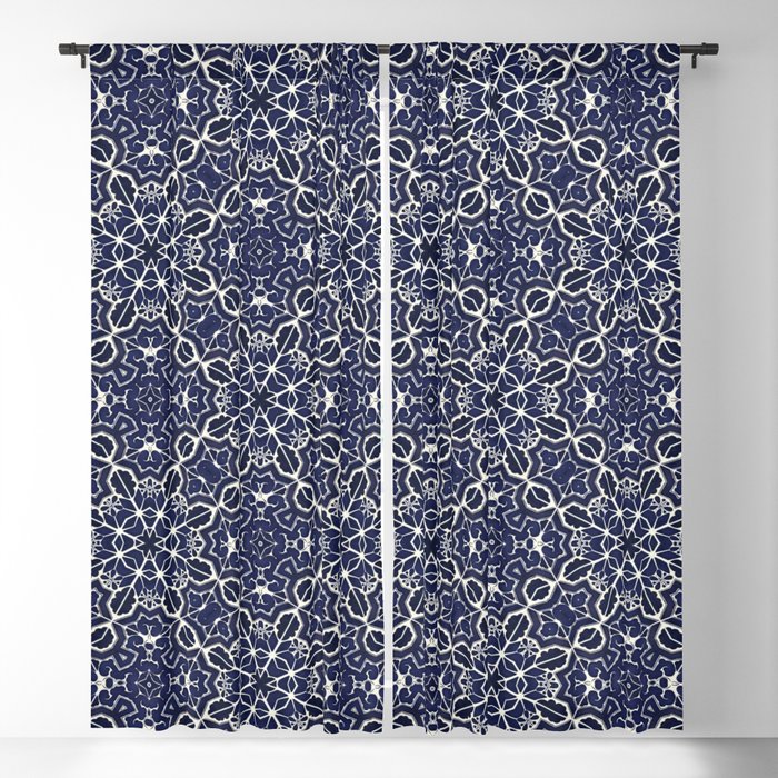 Bleu Moroccan Tiles Design Blackout Curtain