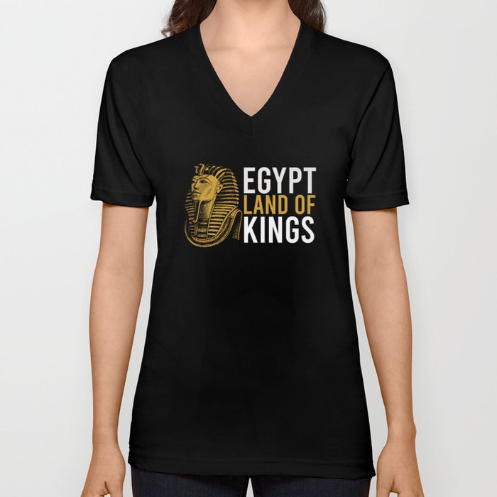 Egypt Land Of Kings Hieroglyphics V Neck T Shirt