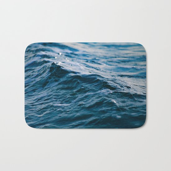 Blue Ocean Waves Bath Mat