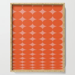 Retro Round Pattern - Orange Pink Serving Tray
