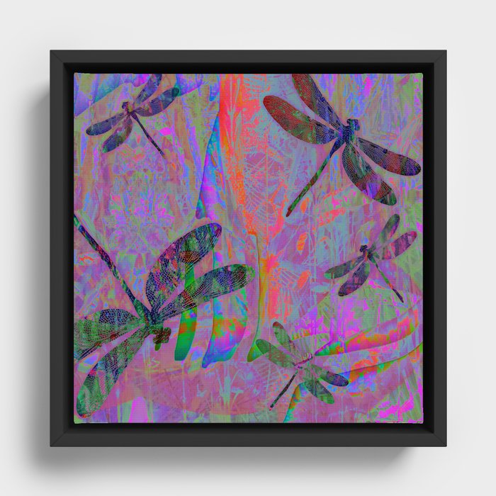 Dragonfly Opal Framed Canvas