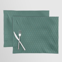 Teal and Gold Vintage Art Deco Fan Pattern Placemat