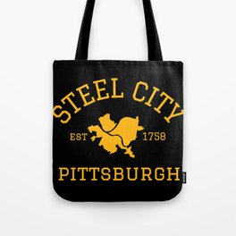 Pittsburgh Steel City Established Map Pennsylvania 412 Sign Tote Bag