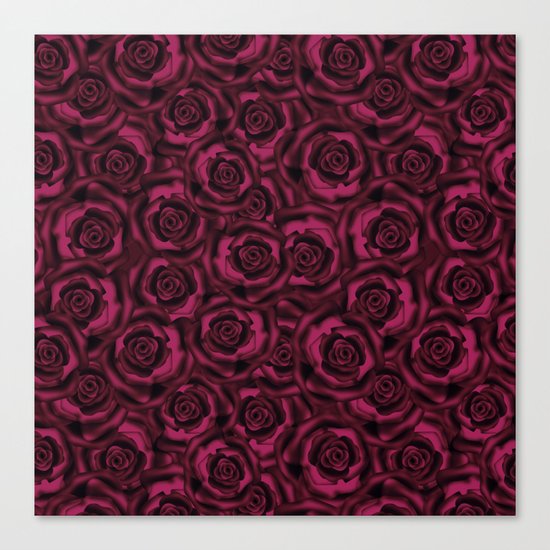 Dark Burgundy roses. Canvas Print