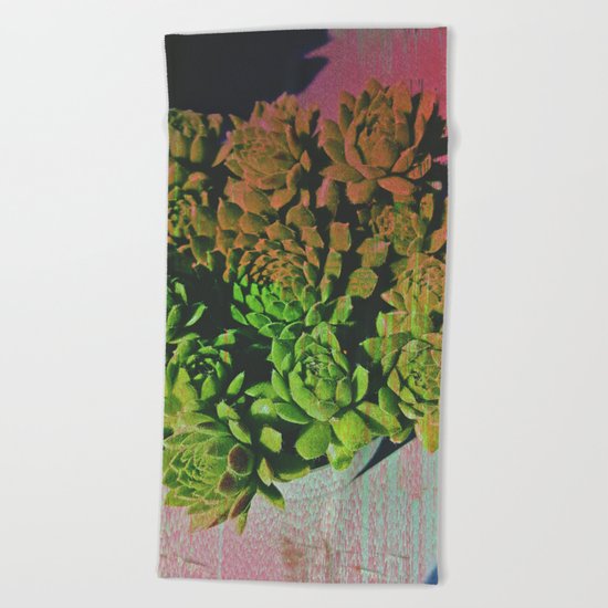 SuccuGlitch Beach Towel