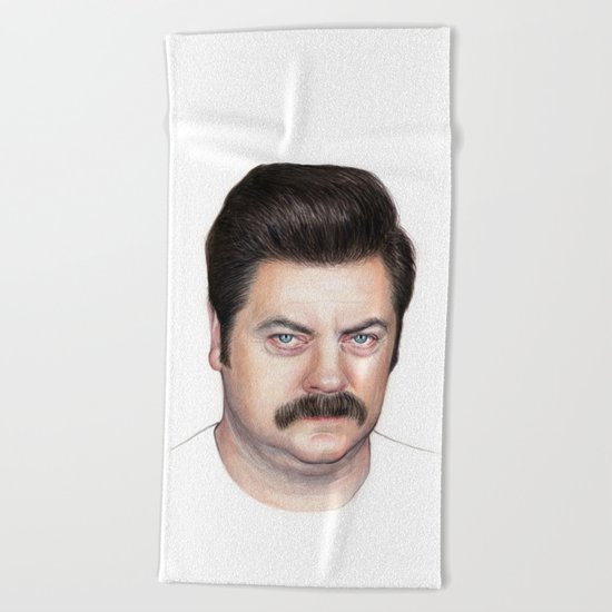 Ron Swanson Beach Towel