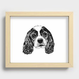Cavalier King Charles Spaniel Dog Drawing Recessed Framed Print