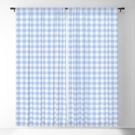 Gingham Plaid Pattern - Natural Blue Blackout Curtain
