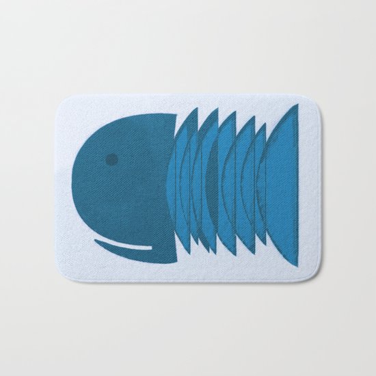 Blue Fish Bath Mat