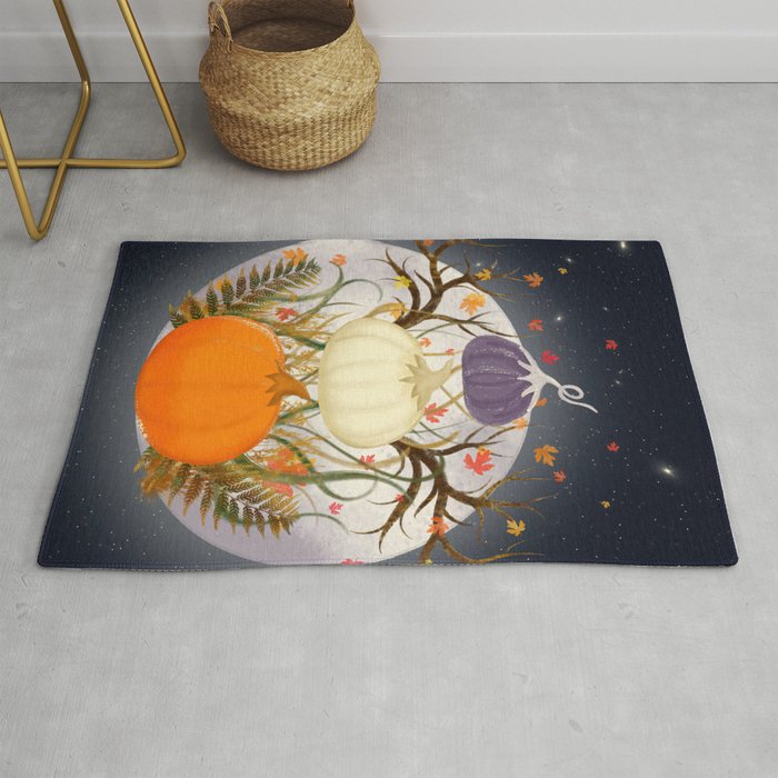 Floating Frosted Pumpkins Rug