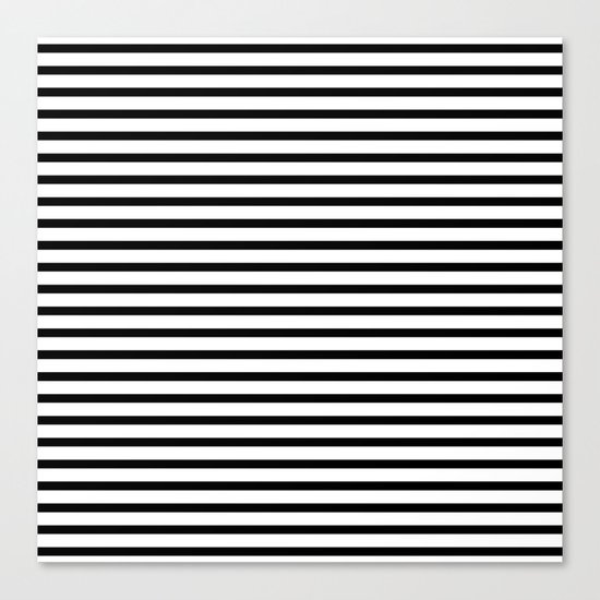 White Black Stripe Minimalist Canvas Print