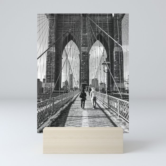 Brooklyn Bridge | New York City | Black and White Travel Photography in NYC Mini Art Print