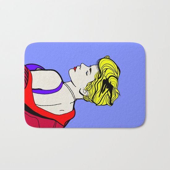 Robyn - Roy Lichtenstein Inspired Portrait 2 Bath Mat