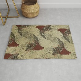 shark fin goldfish school Area & Throw Rug