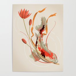 Koi Meigetsu Red Poster