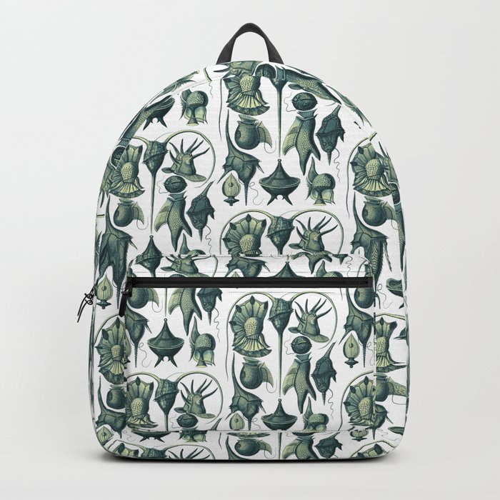 Ernst Haeckel Peridinea Plankton Algae Teal Backpack