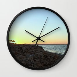 sunset on the beach Wall Clock