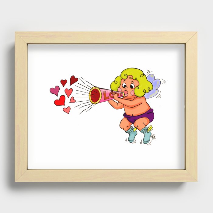 "LOVE - Loud & Clear { Boy Cupid }" by Jesse Young ILLO Recessed Framed Print