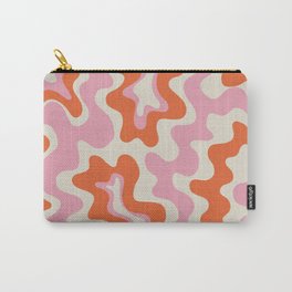 Pink and orange retro style liquid swirls Carry-All Pouch