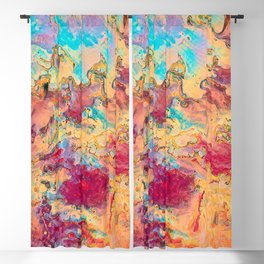 Colorful Palette Knife Abstract With Oil Paint Blackout Curtain