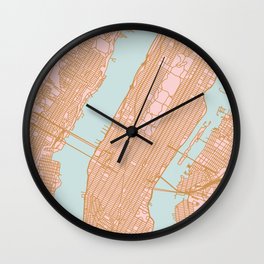 New York map Wall Clock