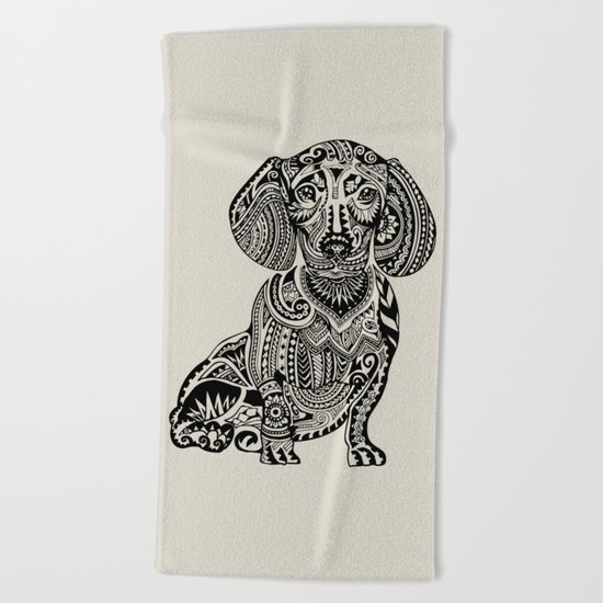 Polynesian Dachshund Beach Towel