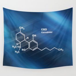 CBD Cannabidiol Structural chemical formula Wall Tapestry