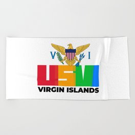 US Virgin Islands Flag USVI Caribbean Beach Towel