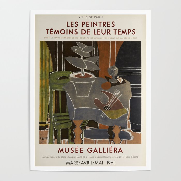 Nature Morte a la palette - Musée Galliéra (after) Georges Braque, 1960 Poster