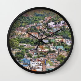 Hilltop Houses Guanajuato Wall Clock