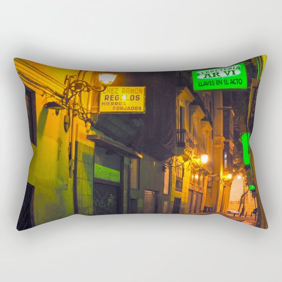 Nocturnal Alley - Valencia - Spain Rectangular Pillow