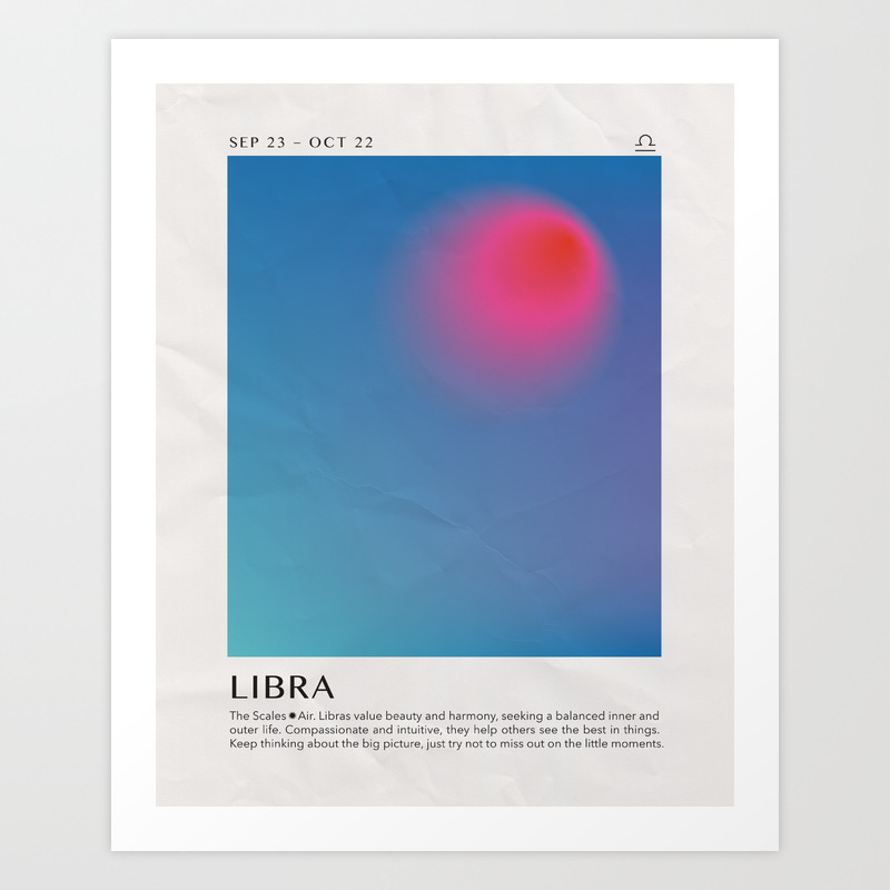 Libra Astrology Zodiac Aura Gradient Art Print Art Print by ...
