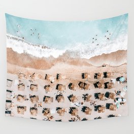  Aerial Beach Print, Beach Print, Emerald Beach, Ocean Print, Sea Beach Print, Pastel Beach Print Wall Tapestry