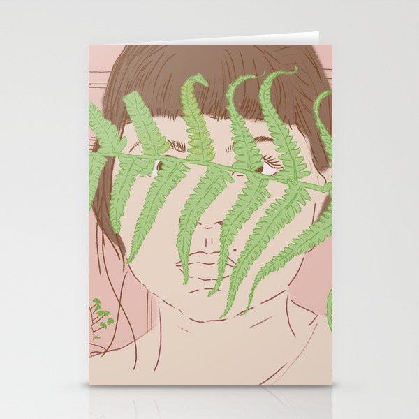 leaf on the face Stationery Cards
